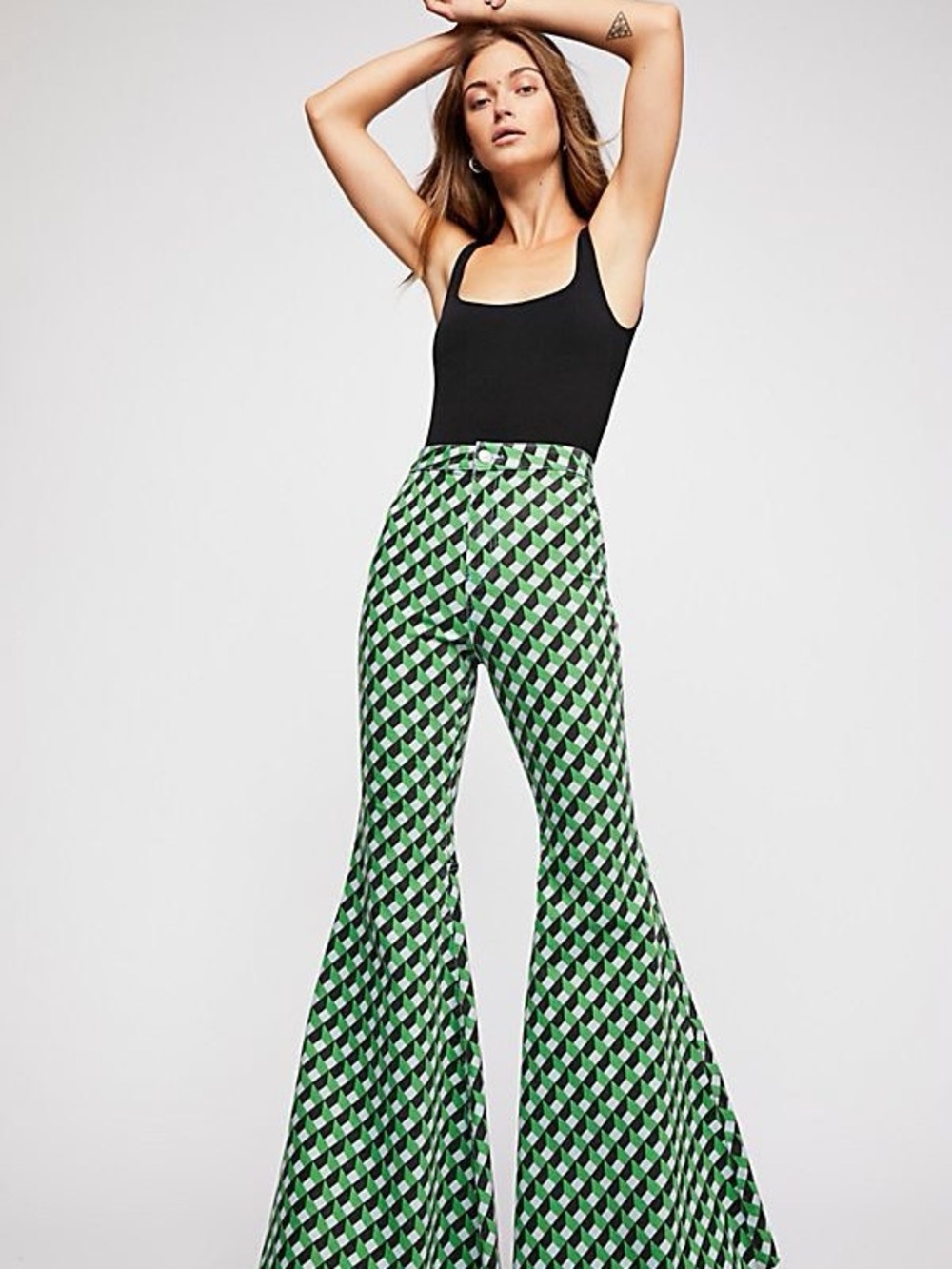 Free People “We The Free Just Float On” printed Flare Jeans